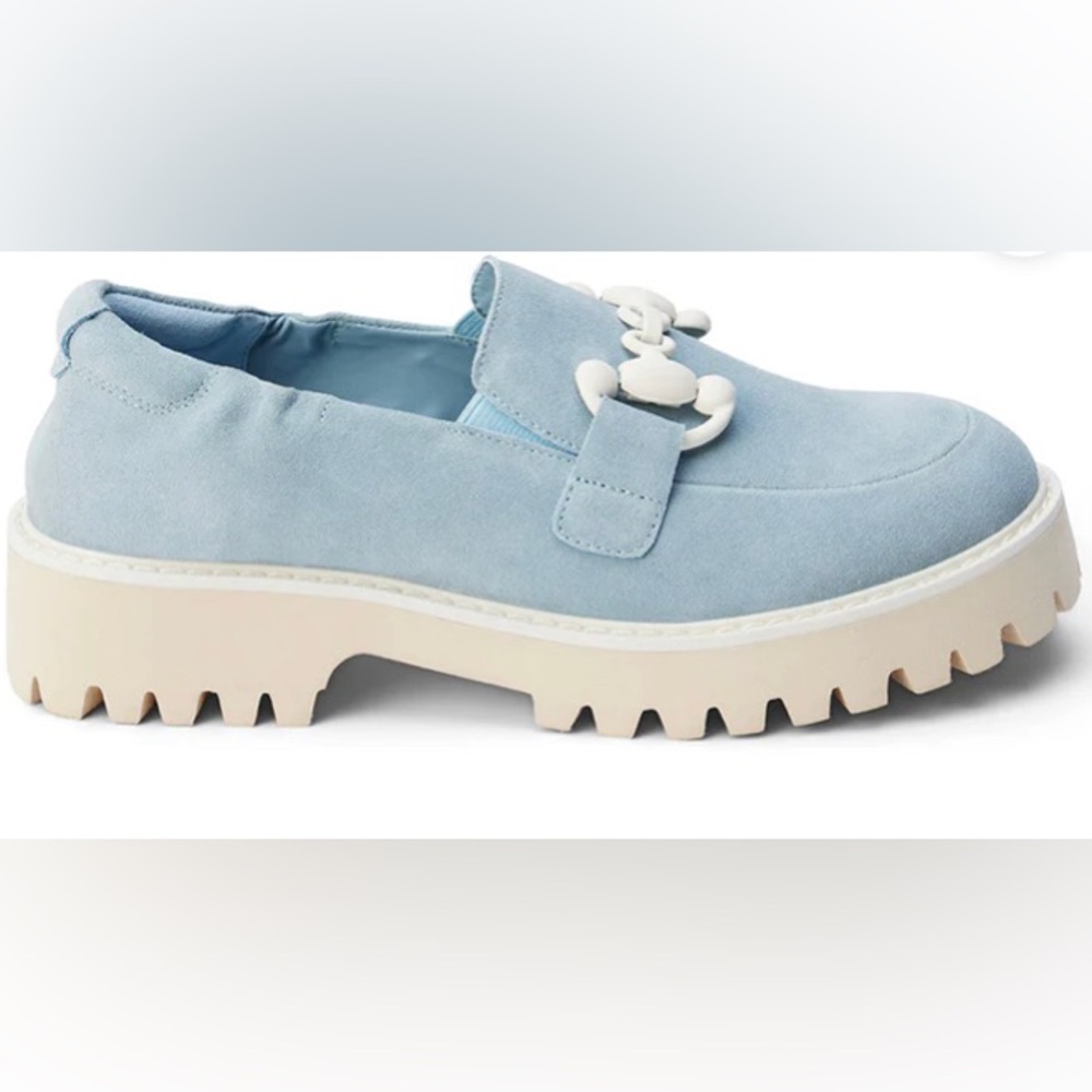 Matisse Light Blue Suede Chunky Loafer w/ White Sole - Size 7 - Picture 2 of 9